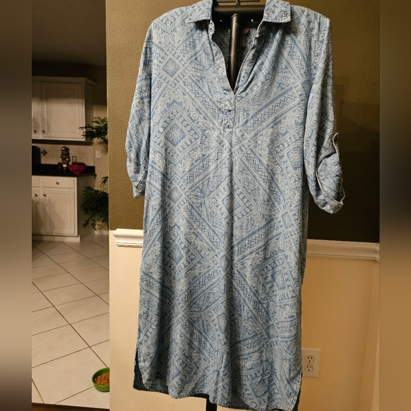 Chico's Soft Pañuelo Boho Chic Hankerchief Print Dress NWT - Picture 2 of 10